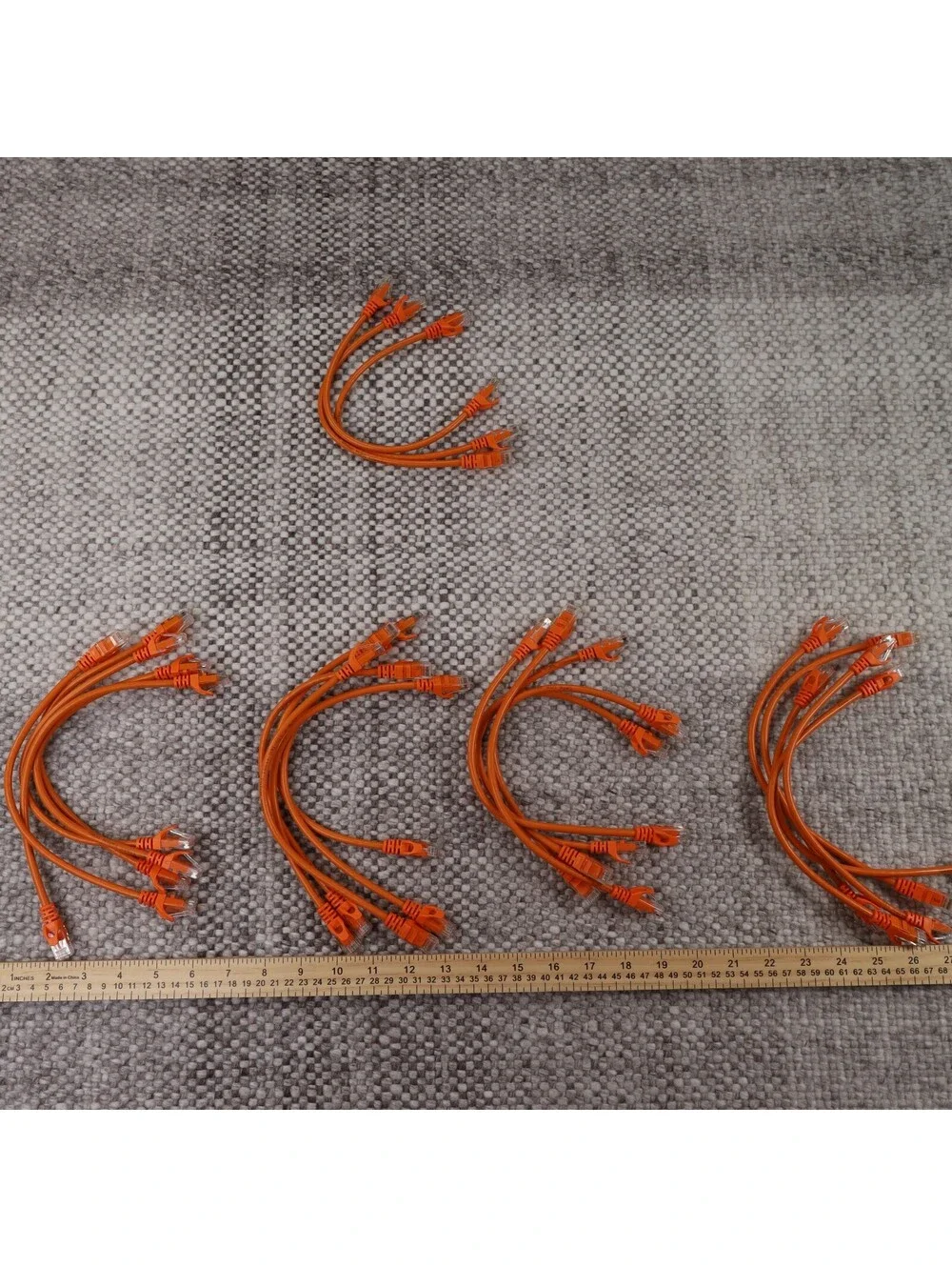Lot of 28 Orange Cat6 Ethernet Cables 1ft 1 Foot RJ45 Patch Cord Network